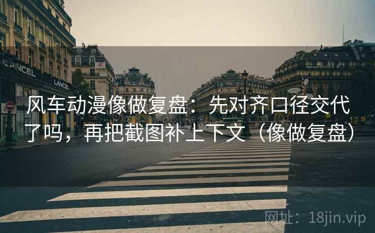 风车动漫像做复盘：先对齐口径交代了吗，再把截图补上下文（像做复盘）